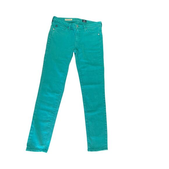 AG Adriano Goldschmied The Stevie Ankle Slim Straight Leg Women's Size 25R Teal - Picture 1 of 13